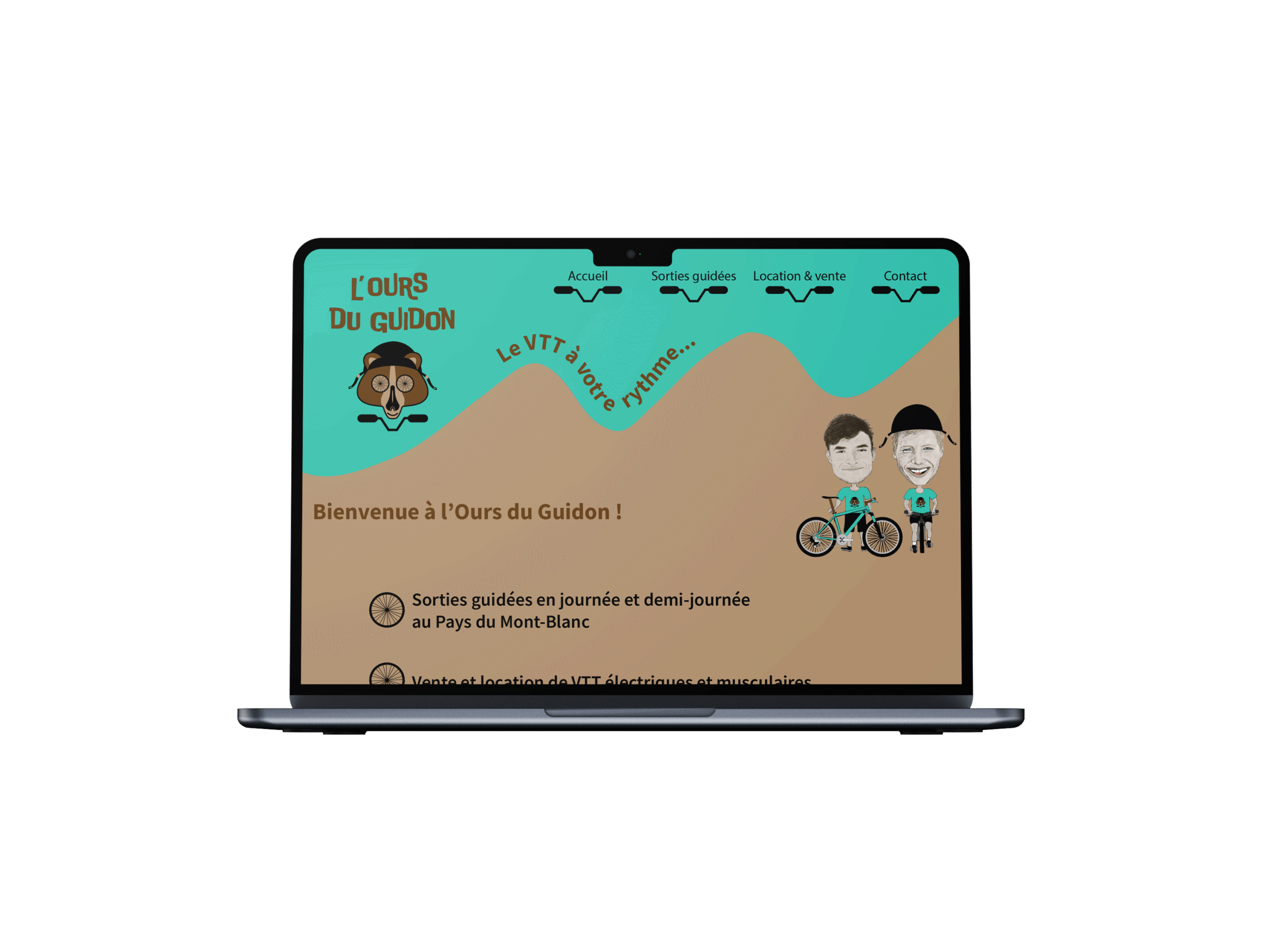 Interface site web sur ordinateur